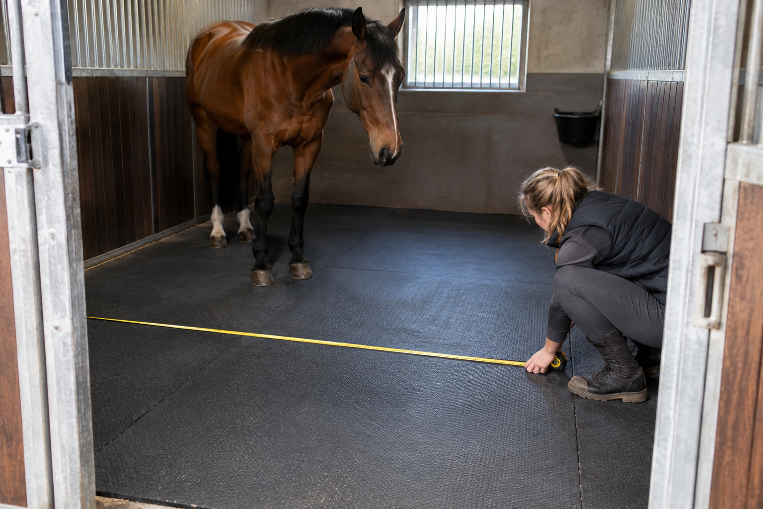 Je paardenbox opmeten voor stalmatten: vijf maten die je nodig hebt